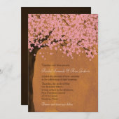 Cherry Blossom Sakura (Sunset) Wasserfarbenhochzei Einladung (Vorne/Hinten)