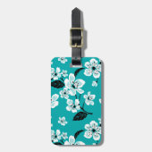 CHERRY BLOSSOM - SAKURA (TEAL) GEPÄCKANHÄNGER (Vorderseite vertikal)