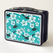 CHERRY BLOSSOM - SAKURA (TEAL) METALL BROTDOSE (Vorderseite)