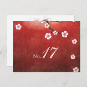 Cherry Blossom Sakura Tischnummer Card (Vorne/Hinten)