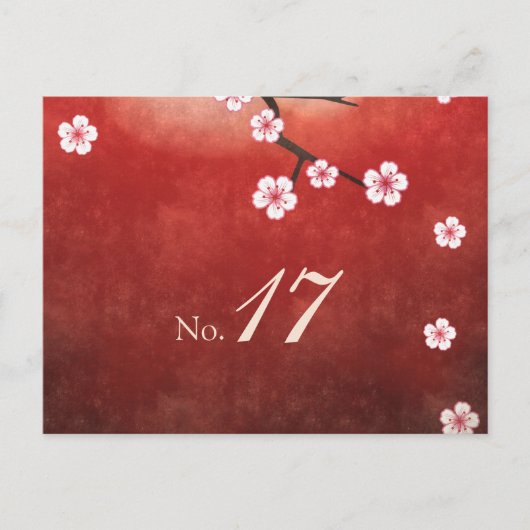 Cherry Blossom Sakura Tischnummer Card (Vorderseite)
