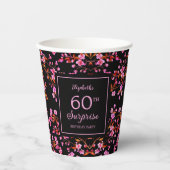 Cherry Blossom Sakura Überraschung Schwarzer Gebur Pappbecher (Vorderseite)