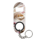 Cherry Blossom, Sakura und Hochzeitsringe Mini Flaschenöffner (Rückseite)
