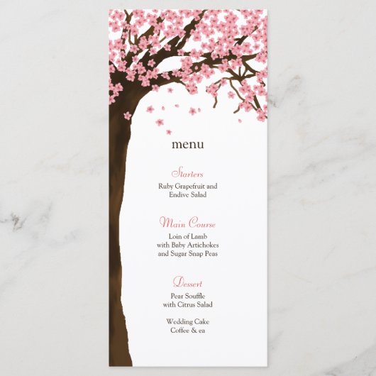 Cherry Blossom / Sakura Watercolor Menu Card Menükarte (Vorderseite)