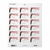 Cherry Blossom / Sakura Watercolor Wedding Address Adressaufkleber (Vorne)
