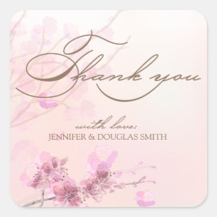 Cherry Blossom/Sakura Wedding Danke Stickers