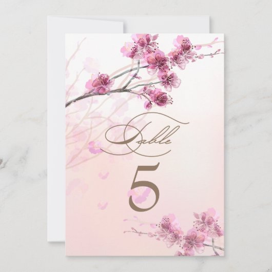 Cherry Blossom/Sakura Wedding Table Cards Einladung (Vorderseite)