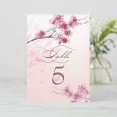 Cherry Blossom/Sakura Wedding Table Cards Einladung (Stehend Vorderseite)