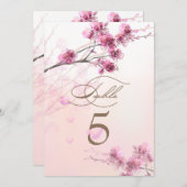 Cherry Blossom/Sakura Wedding Table Cards Einladung (Vorne/Hinten)