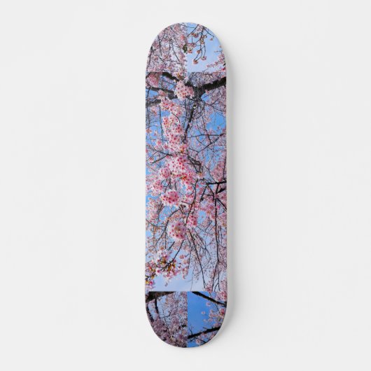 Cherry Blossom Sakuras Oriental Floral Natural Skateboard (Vorne)