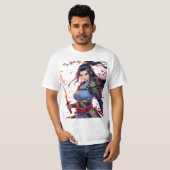 Cherry Blossom Samurai Katana Warrior Anime 🌸 ⚔️ T-Shirt (Vorne ganz)