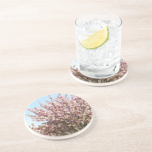 Cherry Blossom Sandstein Untersetzer (Seite)