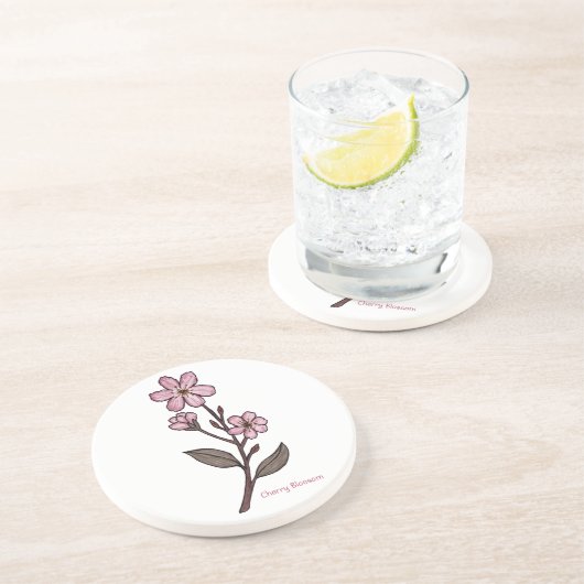 Cherry Blossom Sandstone Untersetzer (Seite)