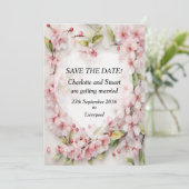 Cherry Blossom Save The Date (Stehend Vorderseite)