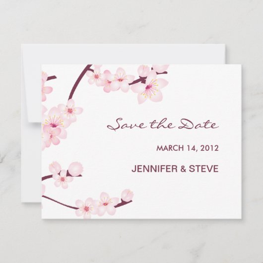 Cherry Blossom Save the Date Card (Vorderseite)