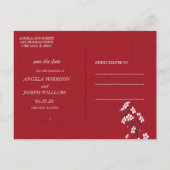 Cherry Blossom Save the Date Card Ankündigungspostkarte (Rückseite)