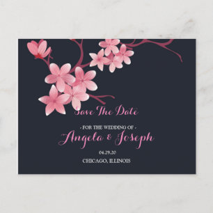 Cherry Blossom Save the Date Card Ankündigungspostkarte