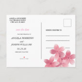 Cherry Blossom Save the Date Card Ankündigungspostkarte (Rückseite)