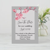 Cherry Blossom Save the Date Einladung (Stehend Vorderseite)