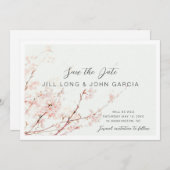 Cherry Blossom Save the Date Einladung (Vorne/Hinten)