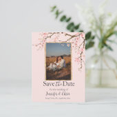Cherry Blossom Save the Date Foto Postkarte (Stehend Vorderseite)