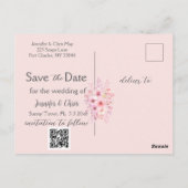 Cherry Blossom Save the Date Foto Postkarte (Rückseite)