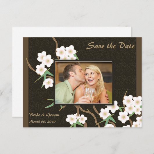 Cherry Blossom Save the Date Foto Postkarten (Vorne/Hinten)