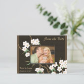 Cherry Blossom Save the Date Foto Postkarten (Stehend Vorderseite)