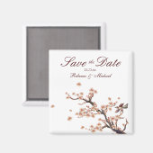Cherry Blossom Save the Date Hochzeitsmagnete Magnet (Vorderseite/Rückseite)
