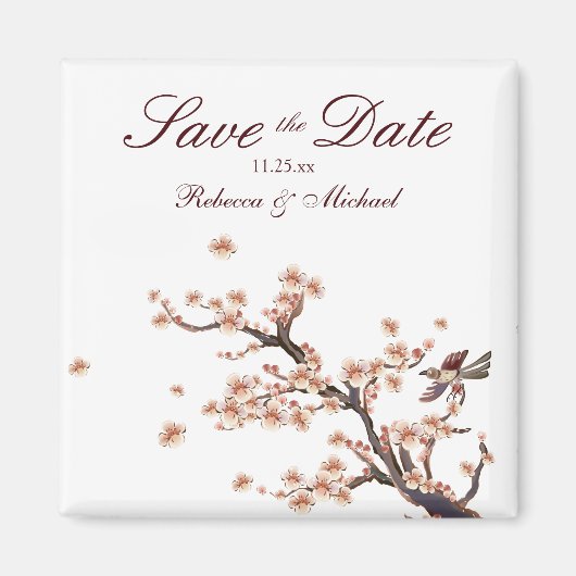 Cherry Blossom Save the Date Hochzeitsmagnete Magnet (Vorne)