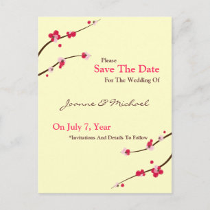 Cherry Blossom Save the Date Postkarte