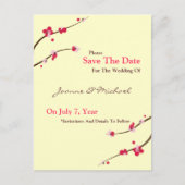 Cherry Blossom Save the Date Postkarte (Vorderseite)