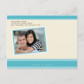 Cherry Blossom Save the Date Postkarte (aqua) (Rückseite)