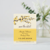 Cherry Blossom Save the Date Postkarte (Zitrone) (Stehend Vorderseite)