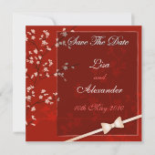 Cherry Blossom Save the Date: Rot Date (Vorderseite)