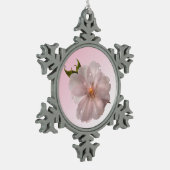 Cherry Blossom Schneeflocken Zinn-Ornament (Links)