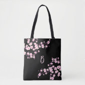 Cherry Blossom | Schwarz, blau, blau Tasche (Vorderseite)