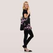 Cherry Blossom | Schwarz, blau, blau Tasche (Am Model)