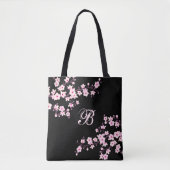 Cherry Blossom | Schwarz, blau, blau Tasche (Vorderseite)