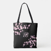 Cherry Blossom | Schwarz, blau, blau Tasche (Rückseite)