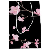 Cherry Blossom - Schwarz Mittlere Geschenktüte (Vorderseite)