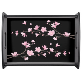 Cherry Blossom - Schwarz Tablett