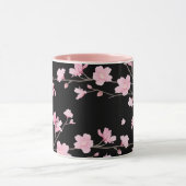 Cherry Blossom - Schwarz Tasse (Zentrum)