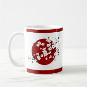Cherry Blossom Schwarz-weiß aufstrebende Sonne Kaffeetasse (Links)