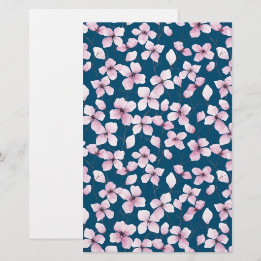 Cherry Blossom Seifenspulpapier - Blue Background (Vorne/Hinten)