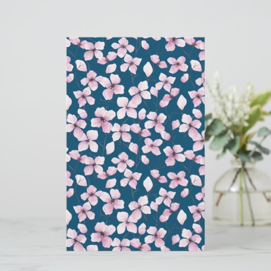 Cherry Blossom Seifenspulpapier - Blue Background (Stehend Vorderseite)