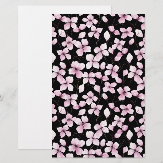 Cherry Blossom Seifenwrap Papier - Schwarzer Hinte (Vorne/Hinten)