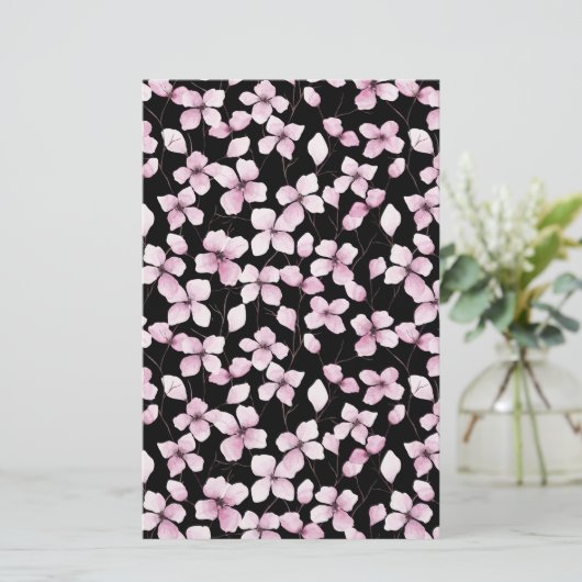 Cherry Blossom Seifenwrap Papier - Schwarzer Hinte (Stehend Vorderseite)