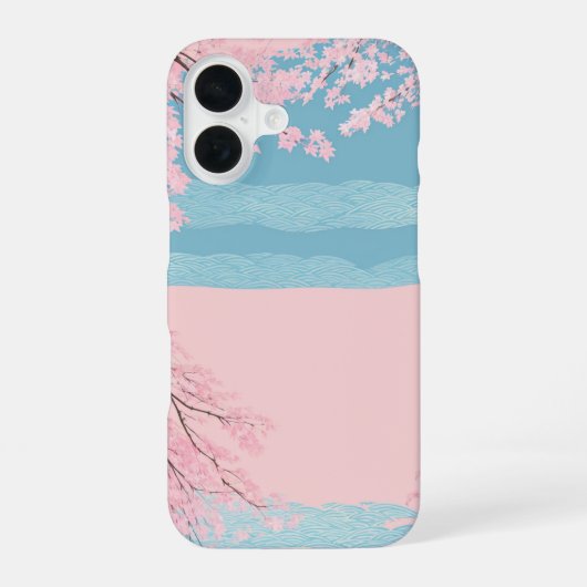 Cherry Blossom Seigaiha Phone Case iPhone 16 Hülle (Rückseite)