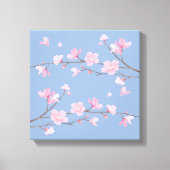 Cherry Blossom - Serenity Blue Leinwanddruck (Vorderseite)